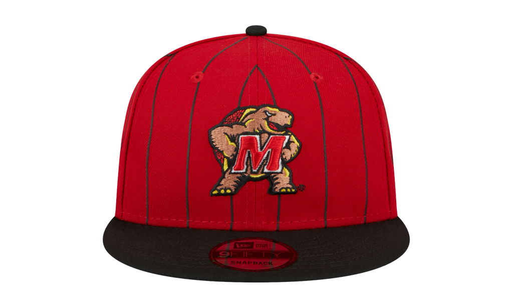 9FIFTY Maryland Terrapins Pinstripes Vintage E1 Snapback Hat Red / Black - Brim / Gray - Under Brim NE869