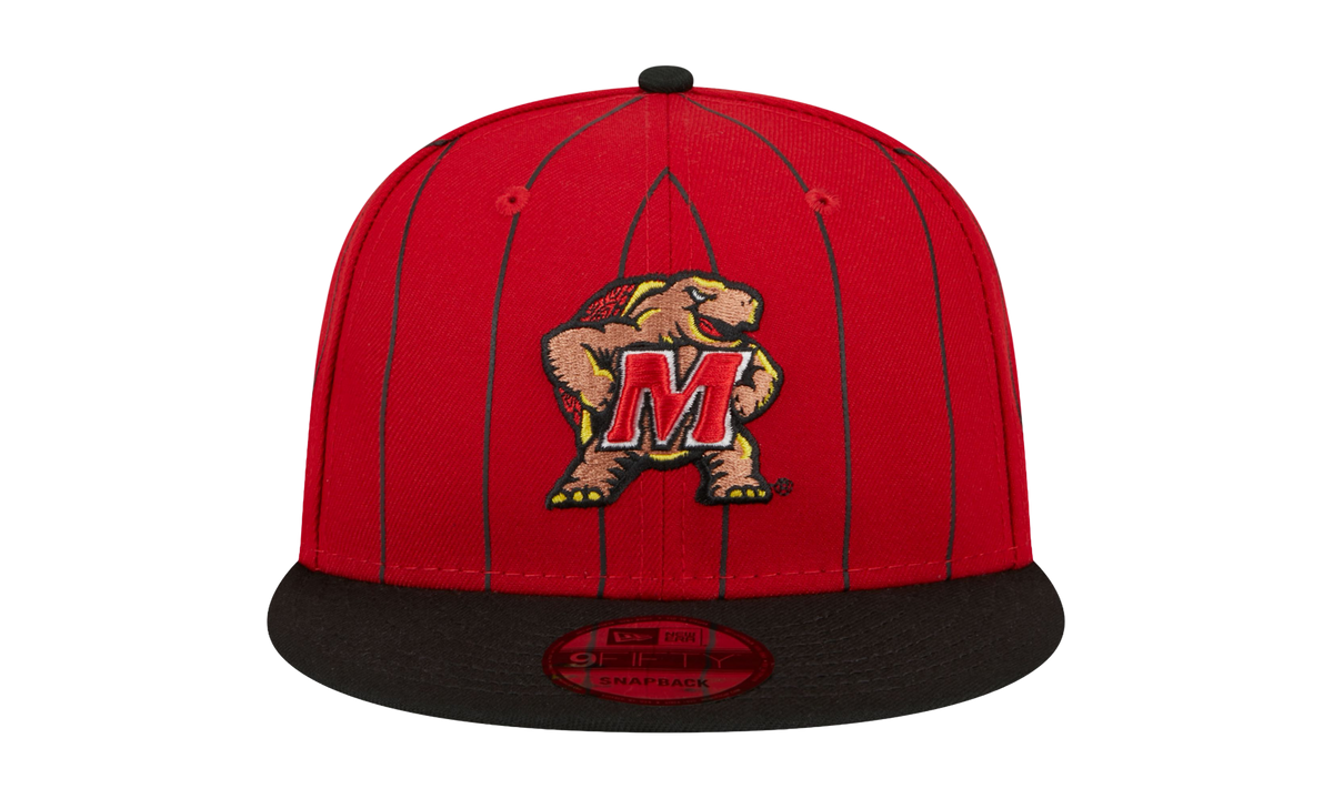 9FIFTY Maryland Terrapins Pinstripes Vintage E1 Snapback Hat Red / Black - Brim / Gray - Under Brim NE869