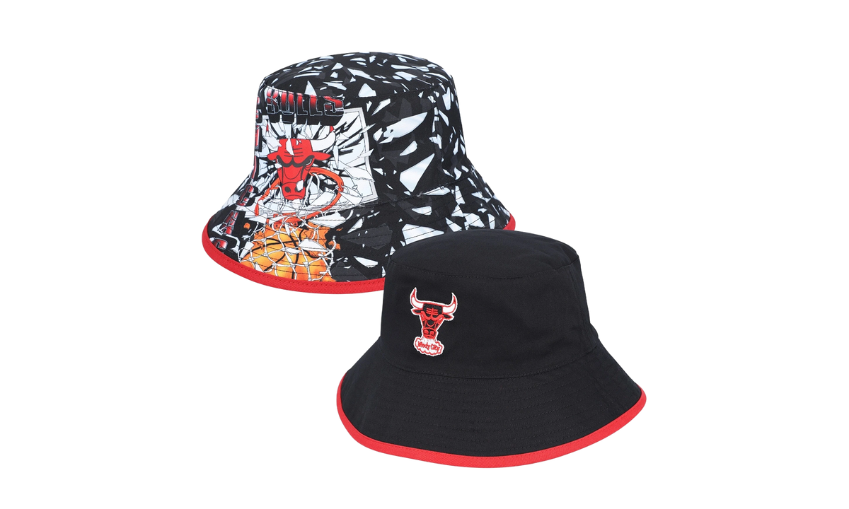 NBA Classics Shattered Big Face Bucket Hat Chicago Bulls - Black HBKB5167 CBUYYPPPBLCK