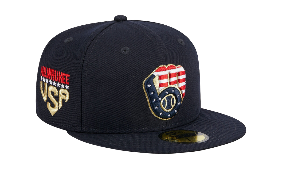59FIFTY Milwaukee Bucks Fourth Of July Fitted Hat Navy / Grey - Under Brim NE908