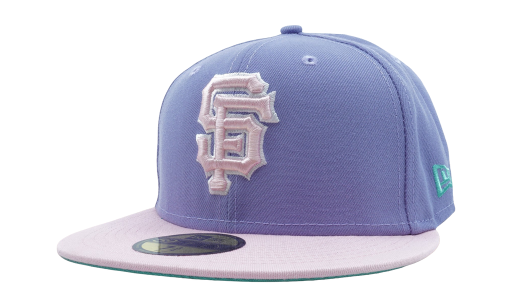 59FIFTY San Francisco Giants World Series Battle Bay Fitted Hat Purple Smoke / Pink - Brim / Sky Blue - Under Brim NE1086