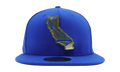 59FIFTY Golden State Warriors Gold State Metal Badge Fitted Hat Royal Blue NE1152
