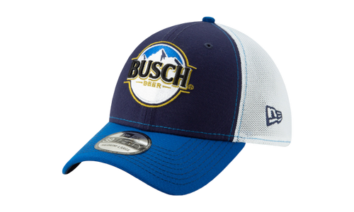 39THIRTY Busch Beer NASCAR Kevin Harvick Flex Fit Hat Navy and White / Blue - Visor NE709