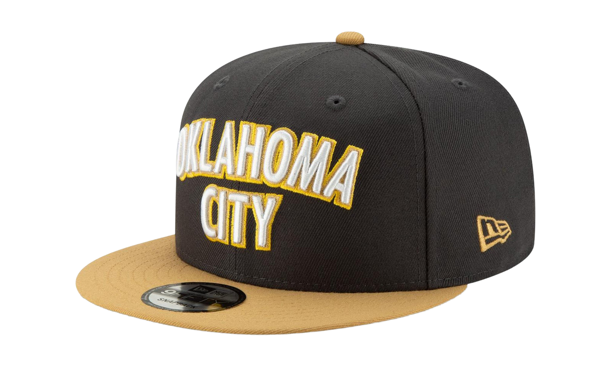 9FIFTY Oklahoma City Thunder City Series Snapback Hat Black / Gold - Brim NE564