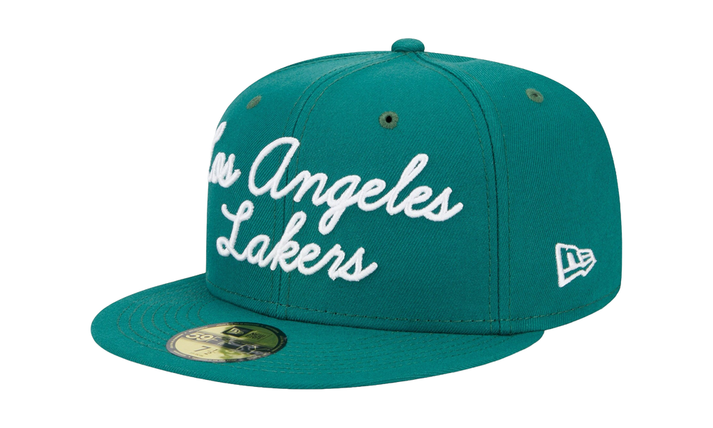 59FIFTY Los Angeles Lakers Script Fitted Hat Kelly Green / Green - Under Brim NE876
