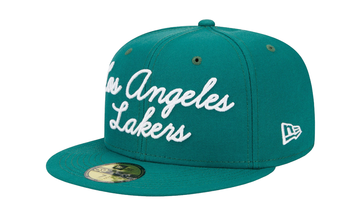 59FIFTY Los Angeles Lakers Script Fitted Hat Kelly Green / Green - Under Brim NE876