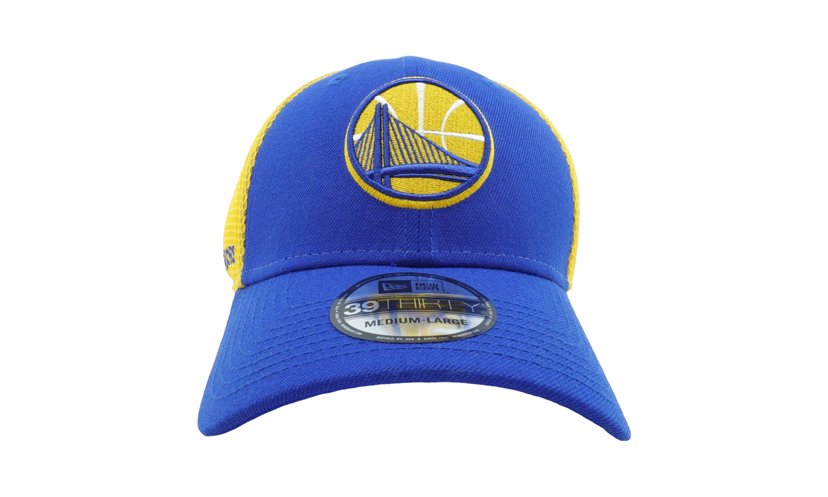 39THIRTY Golden State Warriors 2-Time Sided Fitted Hat Blue and Yellow | Yellow - Under Brim NE686