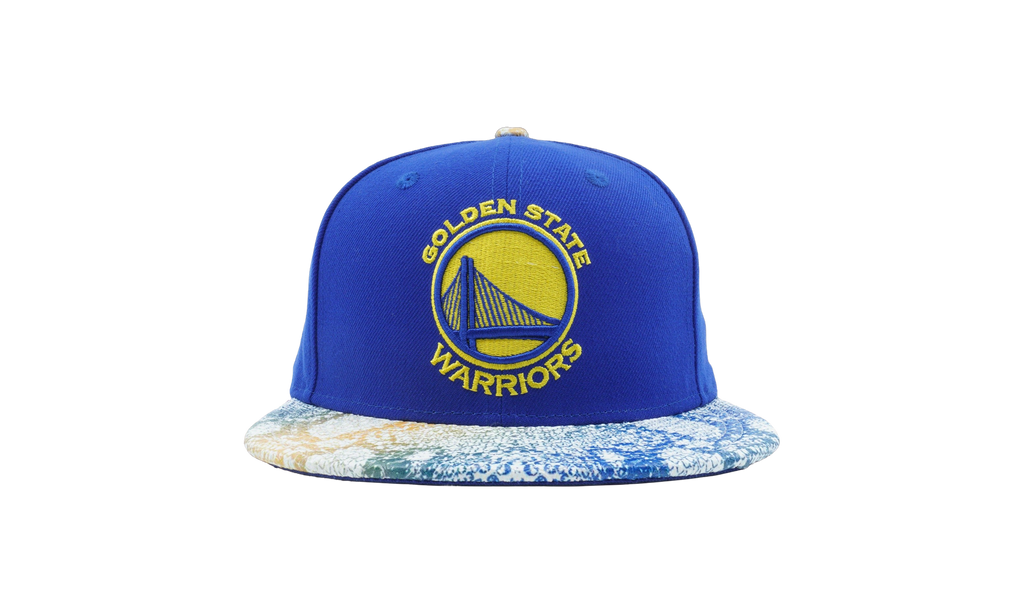 9FIFTY Golden State Warriors Visor Craze Snapback Hat Blue / Craze Pattern - Brim NE575