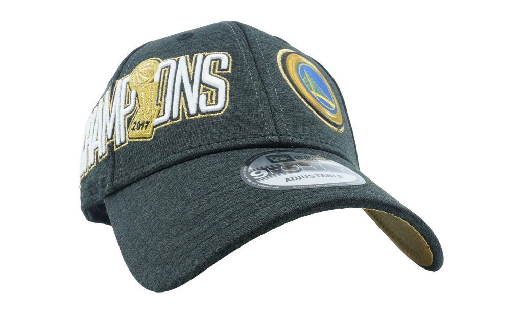 9FORTY Golden State Warriors 2017 Champions Snapback Hat Heather Grey / Yellow and Black Pixels - Under Brim NE1158