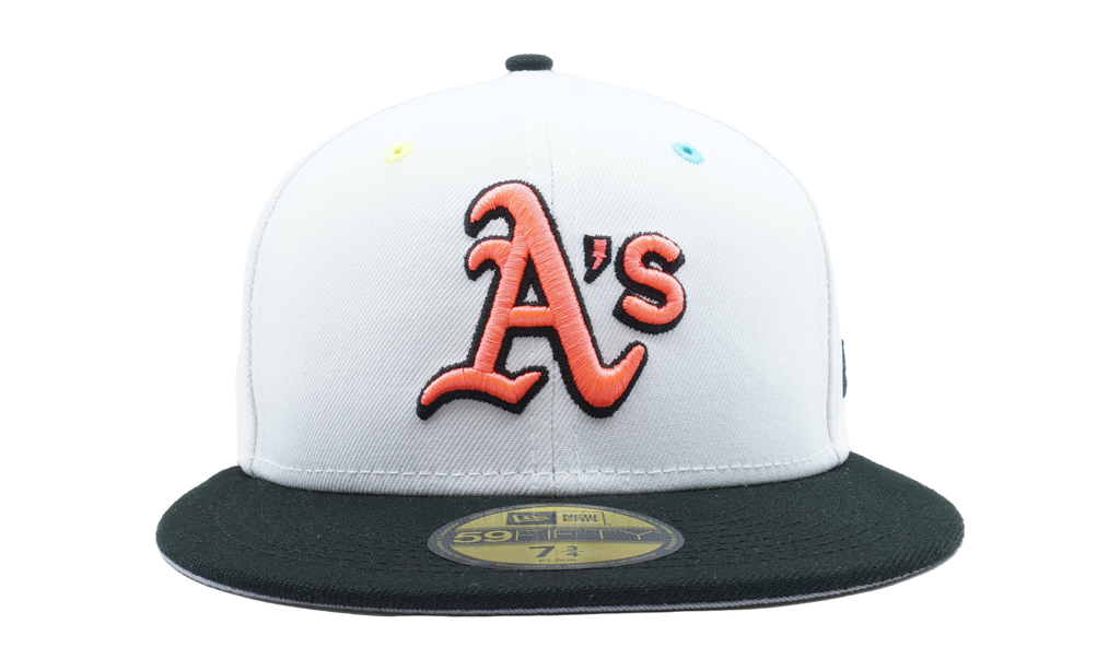 59FIFTY Oakland Athletics 1989 World Series Fitted Hat White / Black - Brim / Grey - Under Brim NE833