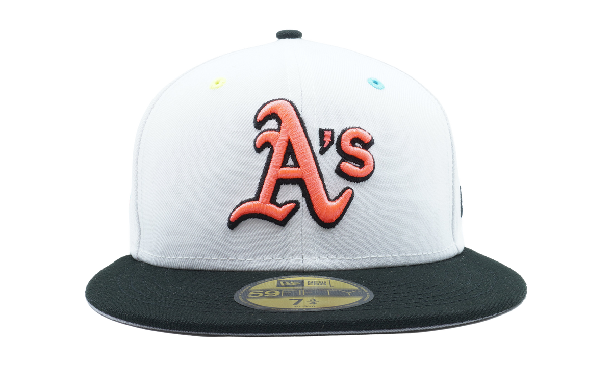 59FIFTY Oakland Athletics 1989 World Series Fitted Hat White / Black - Brim / Grey - Under Brim NE833