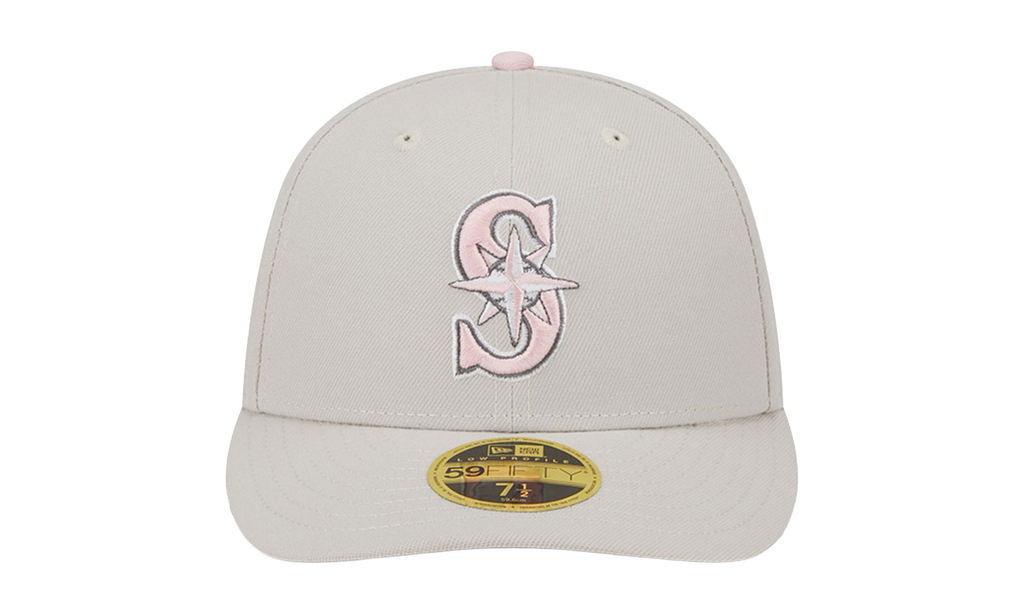 59FIFTY Seattle Mariners Mother's Day Low Profile Fitted Hat Khaki / Pink - Under Brim NE899