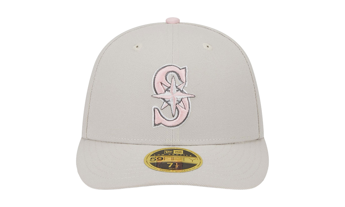 59FIFTY Seattle Mariners Mother's Day Low Profile Fitted Hat Khaki / Pink - Under Brim NE899