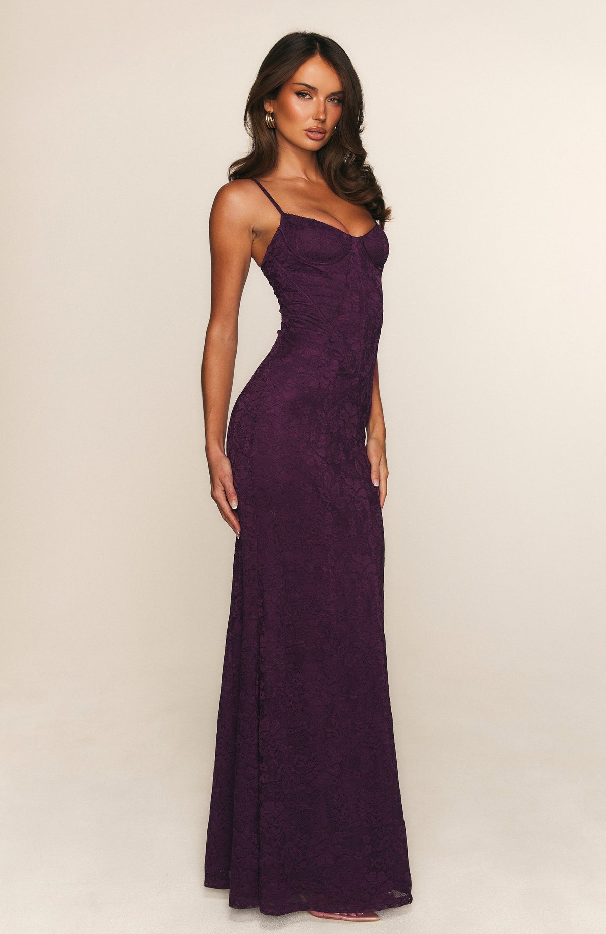 LADIESSTREETX Merlot Strapless Evening Maxi Dress