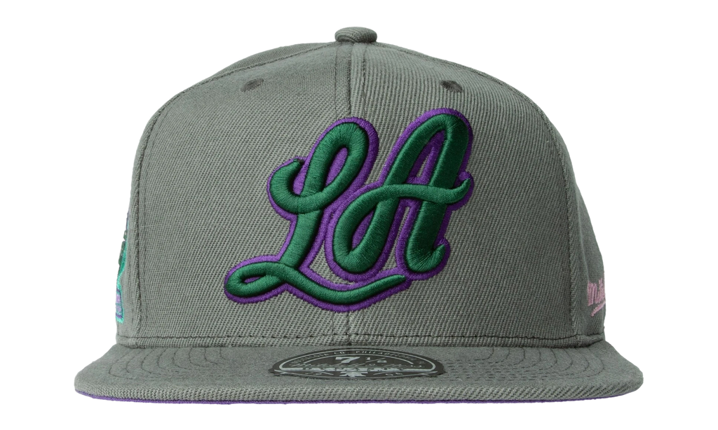 NBA Hardwood Classics From Dusk Fitted Cap Los Angeles Lakers - Dark Grey 6HSFSH21422 LALDKGY