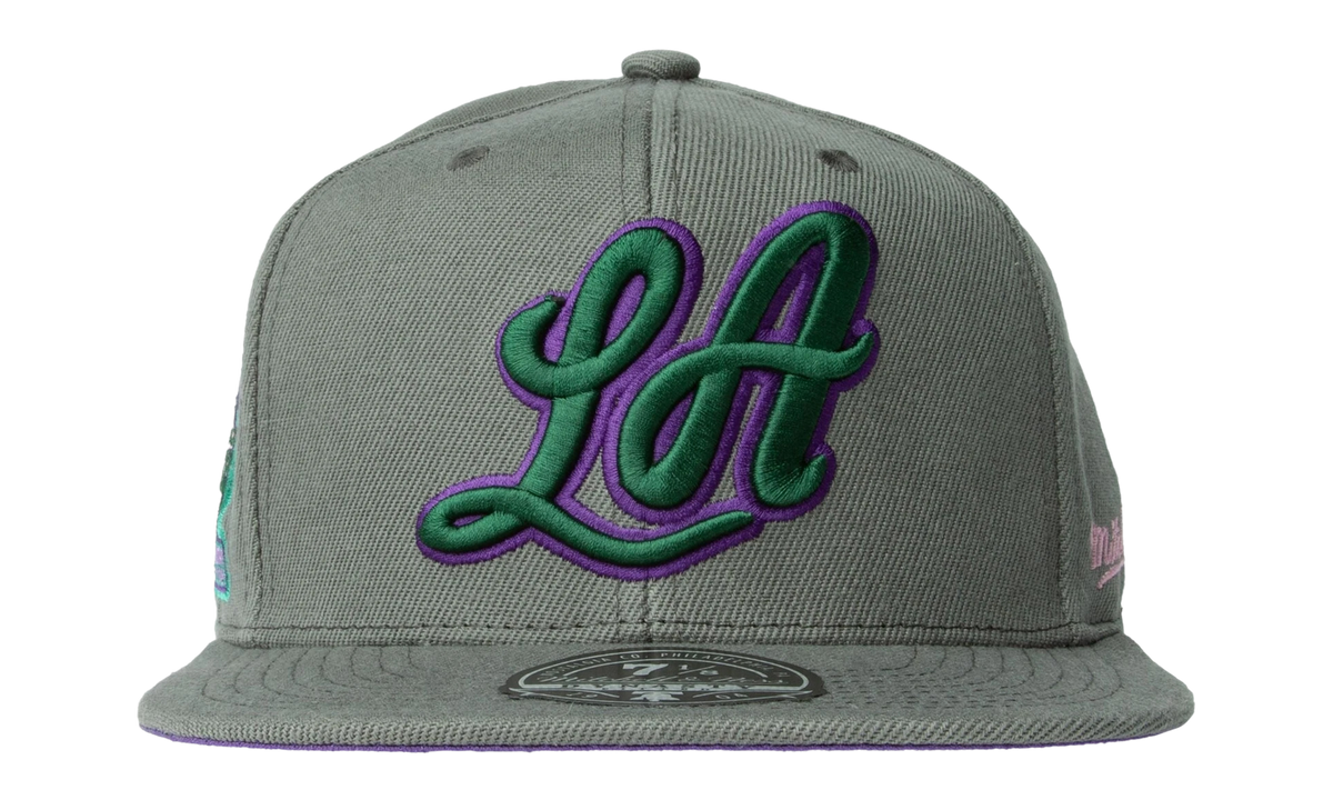 NBA Hardwood Classics From Dusk Fitted Cap Los Angeles Lakers - Dark Grey 6HSFSH21422 LALDKGY