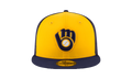 59FIFTY Milwaukee Brewers Authentic BP Fitted Hat Yellow / Navy - Brim NE654