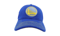 39THIRTY Golden State Warriors 2018 Rubber Logo Flex Fit Hat Blue / Yellow - Under Brim NE651