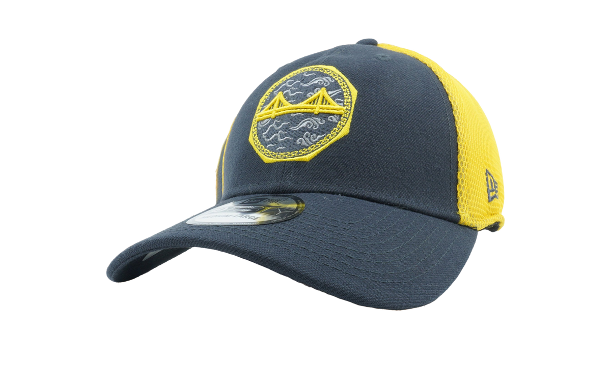 39THIRTY Golden State Warriors 2018 City Series Stretch Fit Hat Light Gunmetal / Yellow NE700