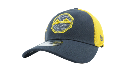 39THIRTY Golden State Warriors 2018 City Series Stretch Fit Hat Light Gunmetal / Yellow NE700