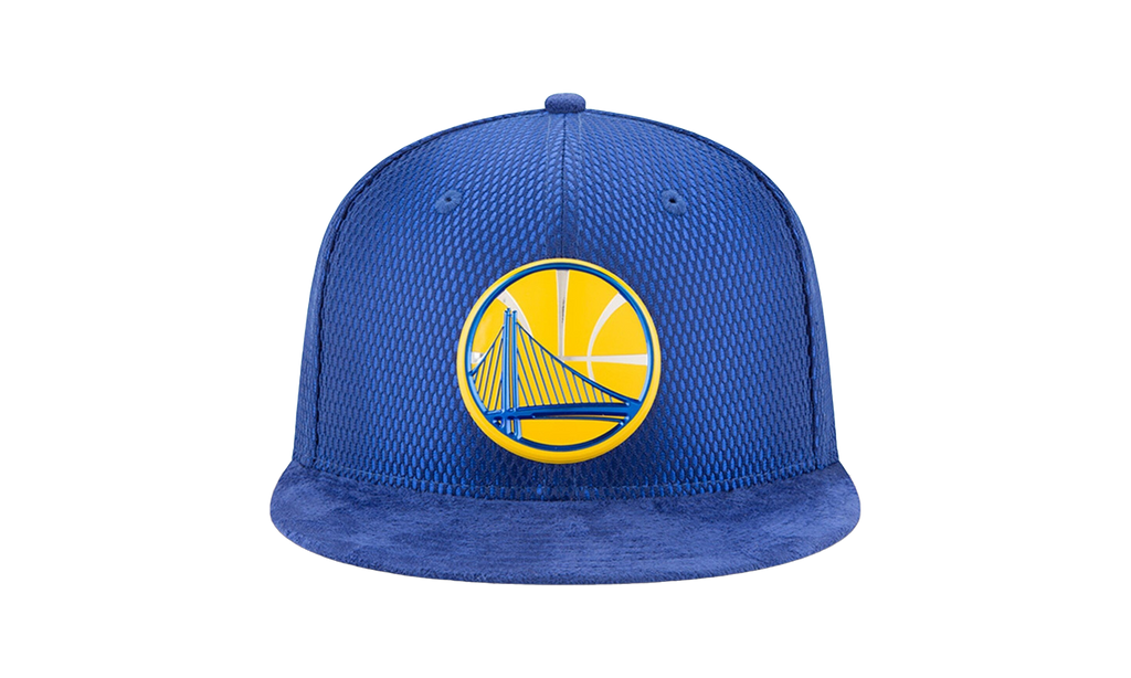 59FIFTY Golden State Warriors On The Court Suede Fitted Hat Blue / GSW Logo - Under Brim NE637