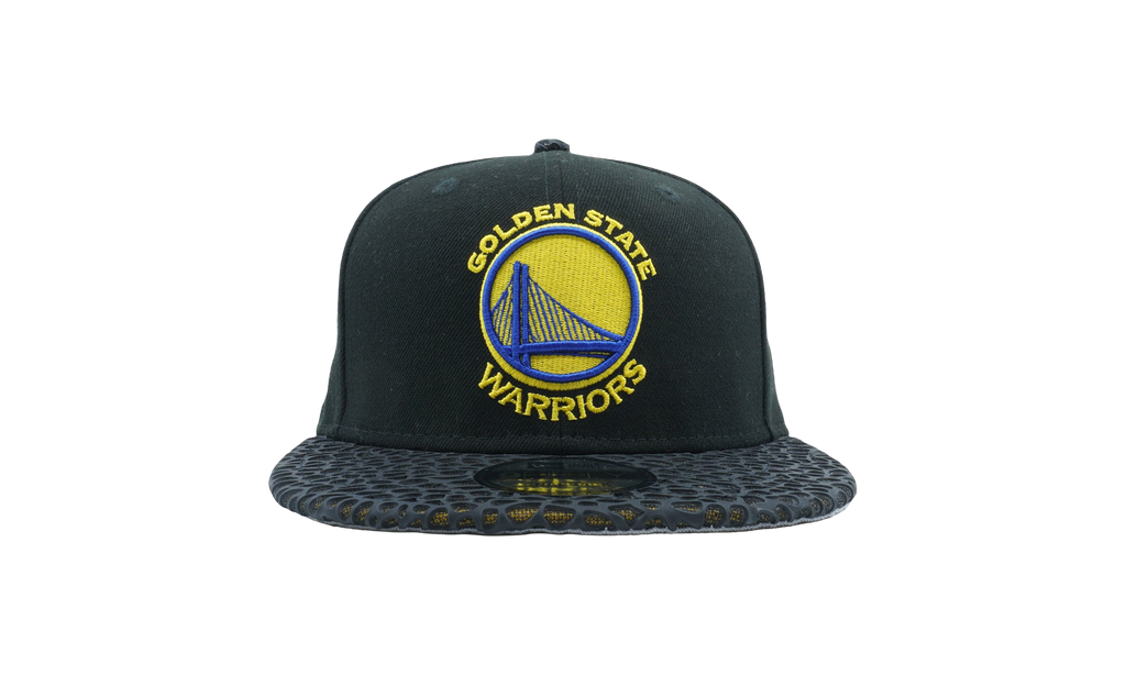9FIFTY Golden State Warriors Amoeba Vize Snapback Hat Black / Black and Yellow - Brim NE625