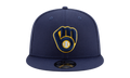 9FIFTY Milwaukee Brewers Snapback Hat Navy NE735
