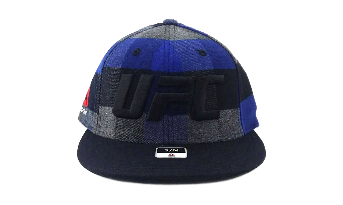 UFC Buffalo Plaid Flannel FVF Flex Hat Blue / Grey / Black M850Z 003 UUFC