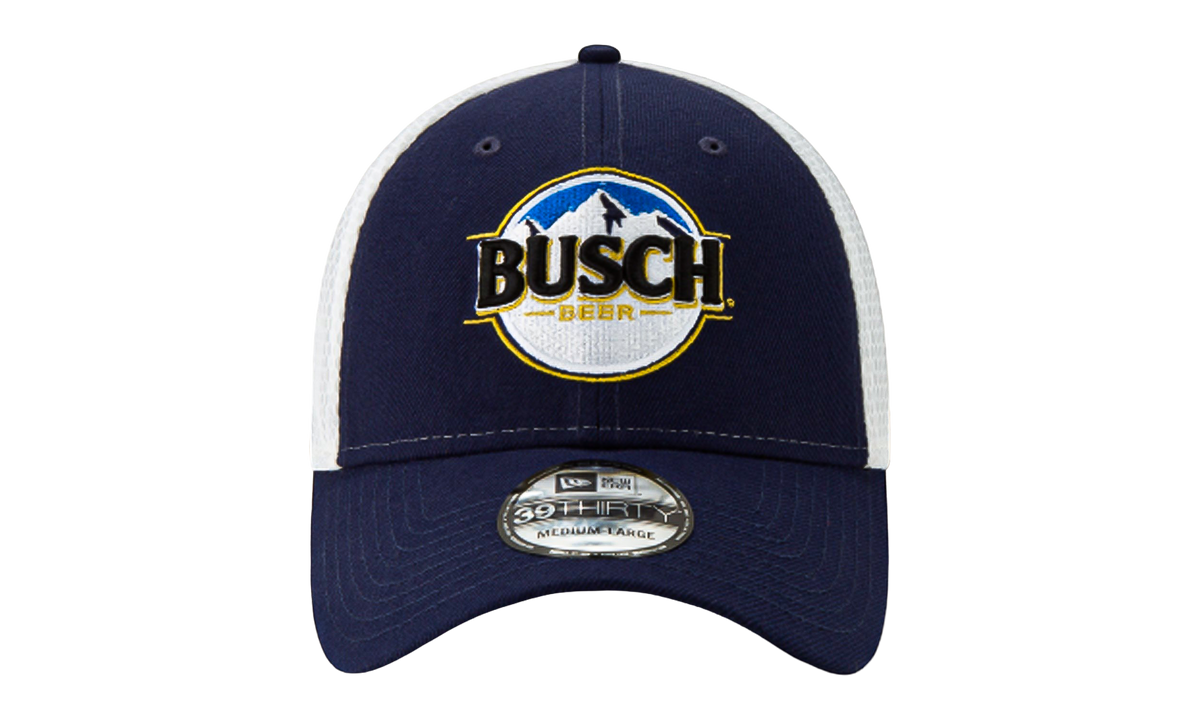39THIRTY Busch Beer NASCAR Kevin Harvick Flex Fit Hat Navy and White NE728